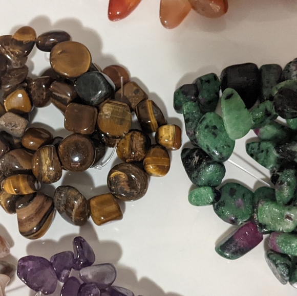 10 Strands of Multi-Gemstones Amethyst, Ruby Zoisite, Aqua, Agate, Carnelian - Picture 7 of 13